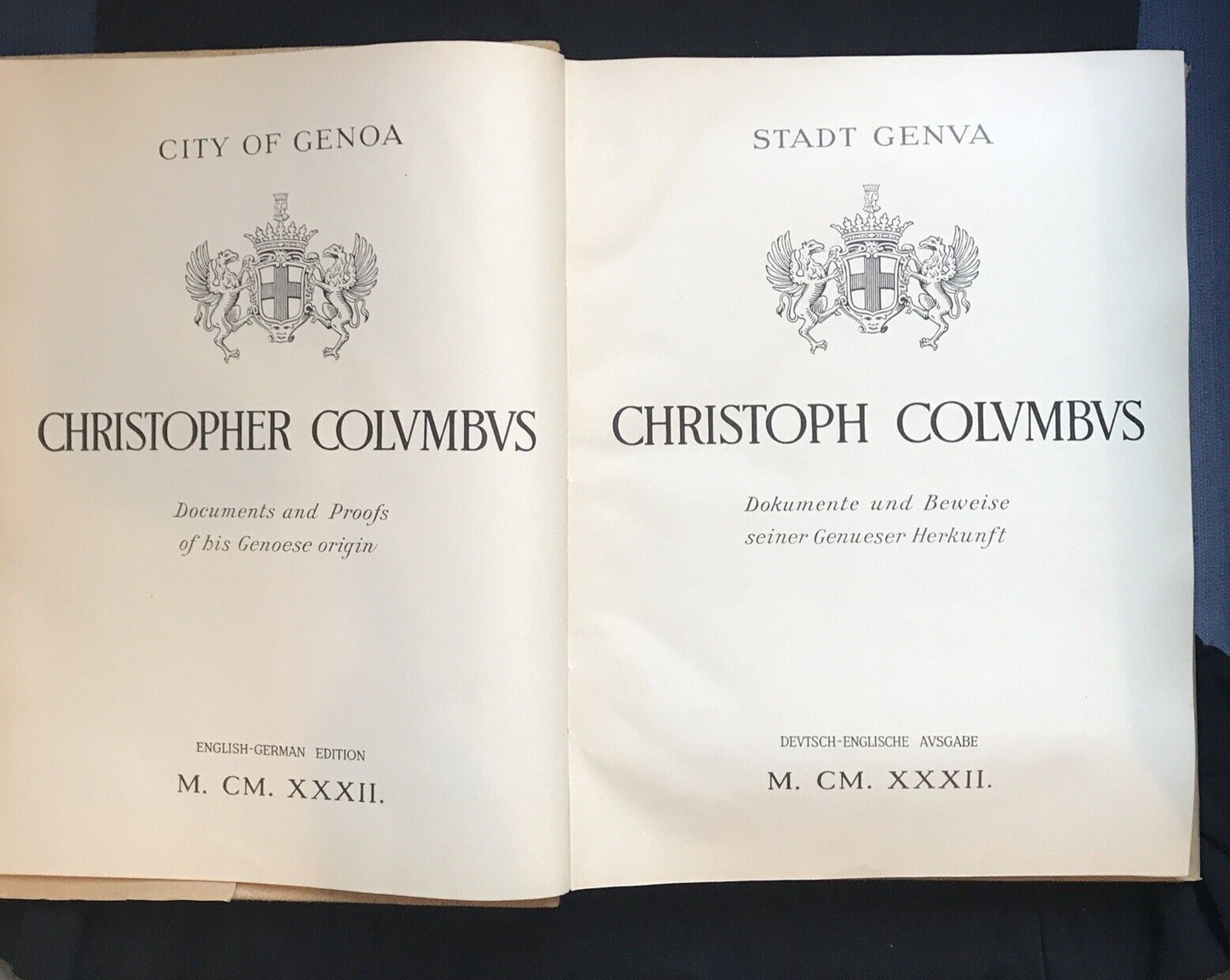 COLOMBO Cristoforo - città di Genova - Edizione Inglese Tedesca 1932