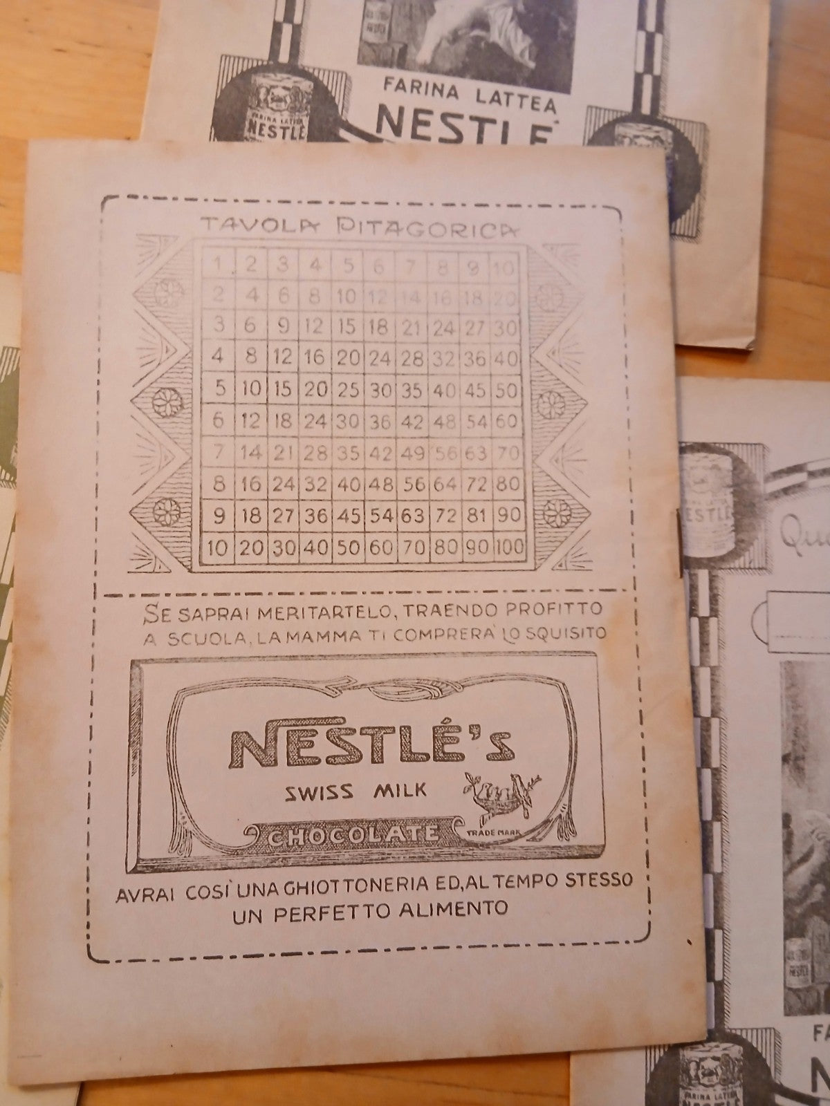 Quaderno Farina Lattea Nestlé Pubblicità antica Vintage collezionismo 4 ill cad.