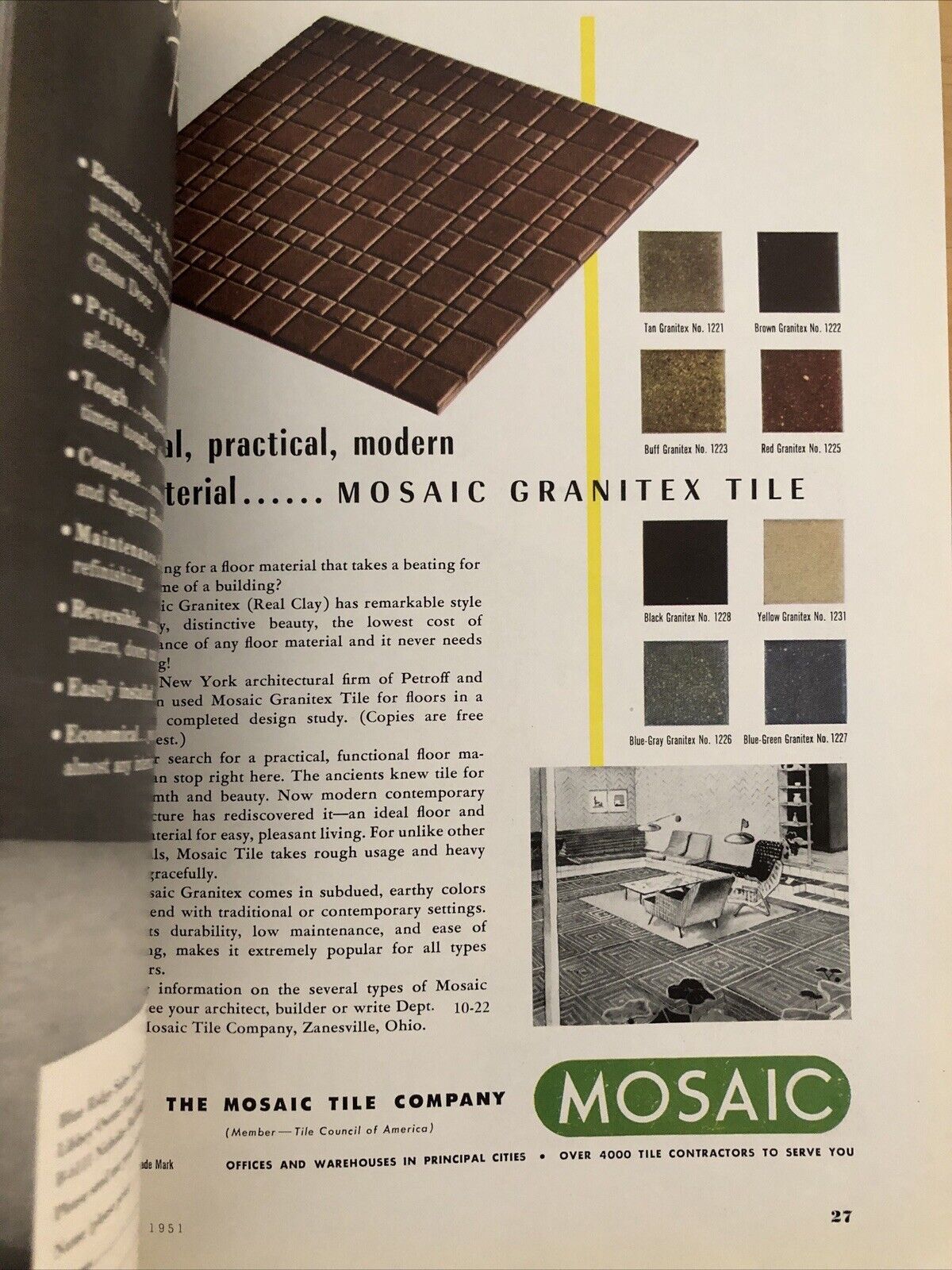 INTERIORS MAGAZINE NOVEMBER 1951. Interiors, design, architecture. Olga Gueft