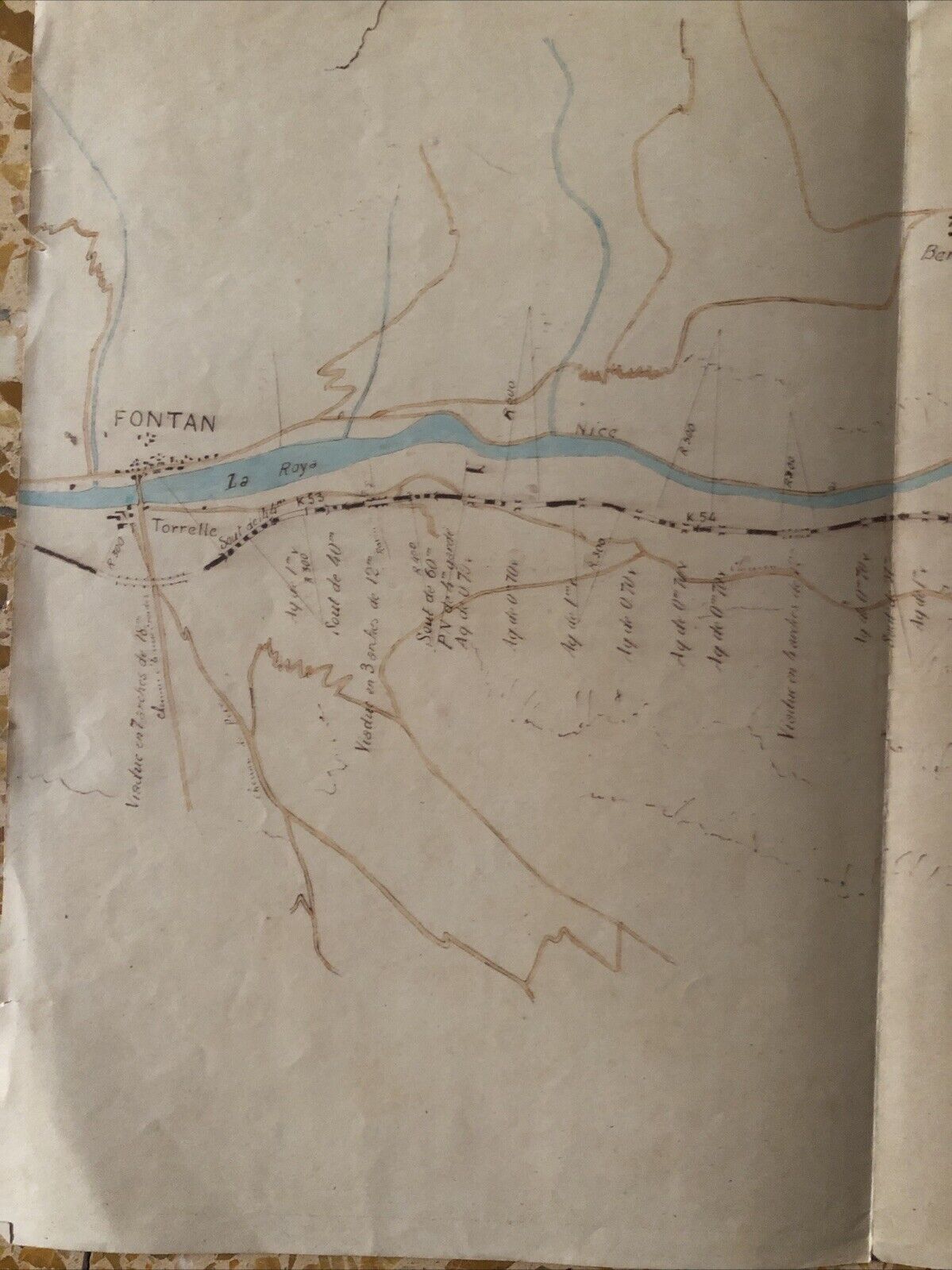 FERROVIE cartografia confine Francia Italia, con indicazione linea ferroviaria