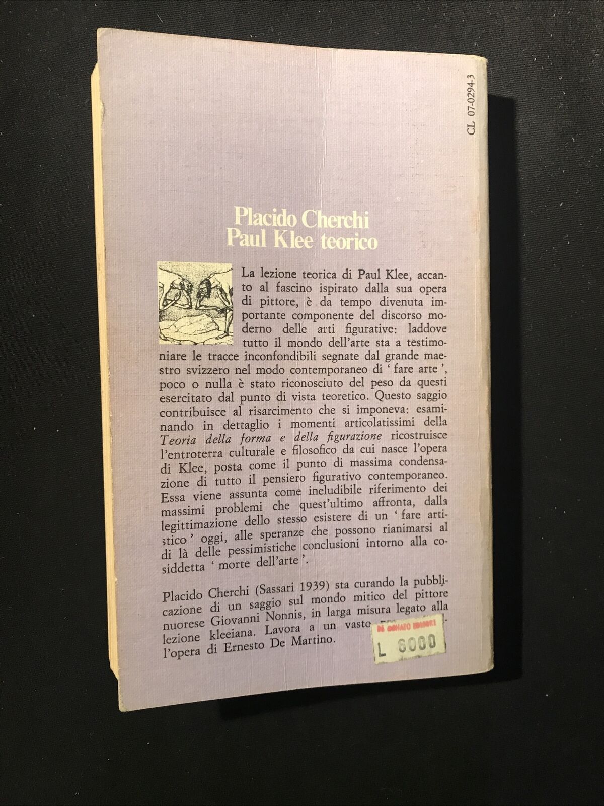 PLACIDO CHERCHI, PAUL KLEE TEORICO, De Donato 1978 #