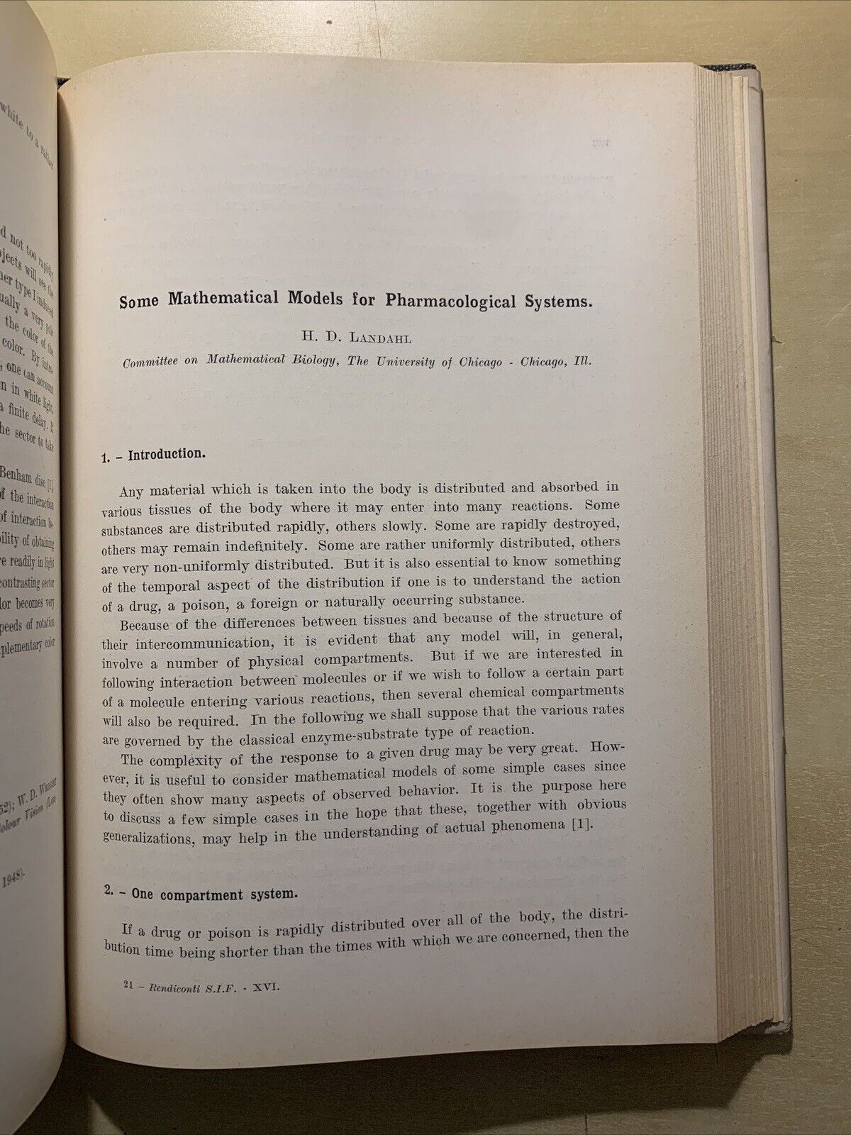Physicomathematical aspects of biology - N. Rashevsky, academic press New York #