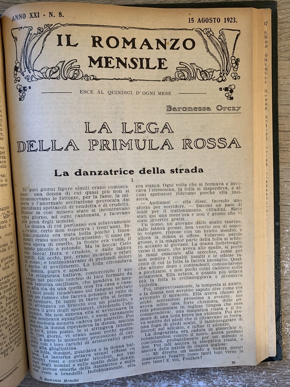 LA PRIMULA ROSSA - 8 NUMERI RILEGATI A LIBRO RISTAMPE DEL 1929/30