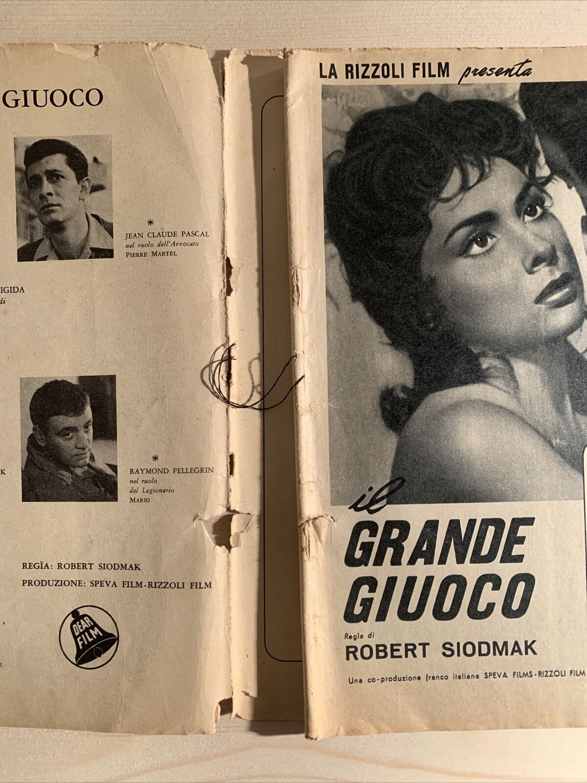 GINA LOLLOBRIGIDA J. Claude Pascal - IL GRANDE GIUOCO i film di Cine Illustrato