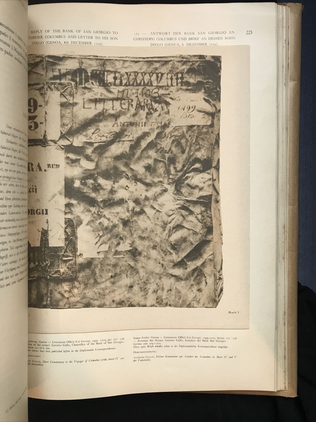 COLOMBO Cristoforo - città di Genova - Edizione Inglese Tedesca 1932