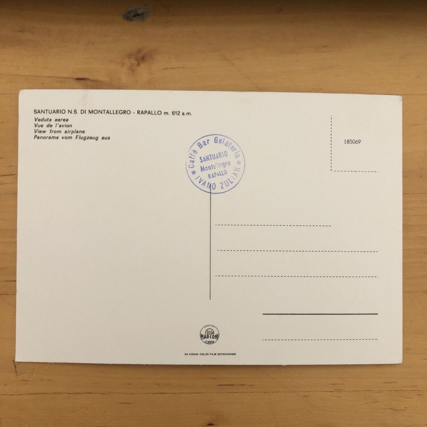 Cartolina Rapallo Santuario di Montallegro, non viaggiata