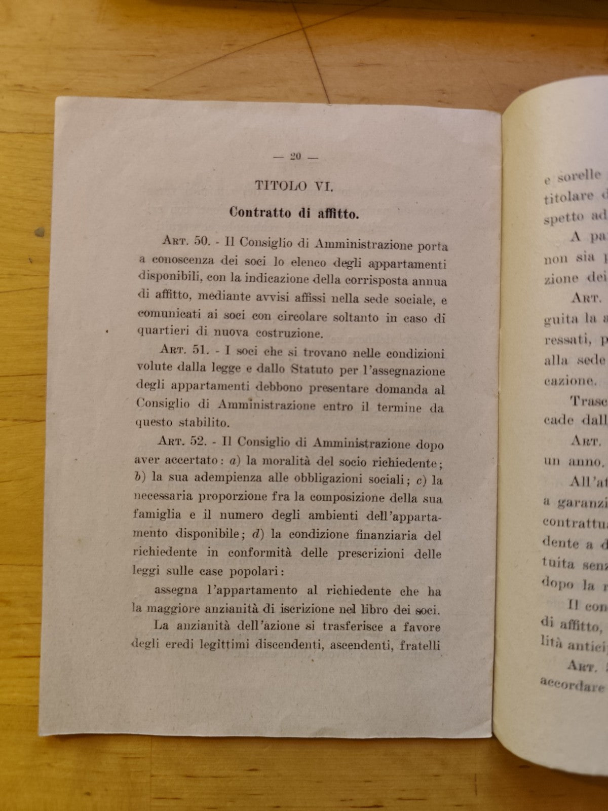 STATUTO case operai Bologna, Azzoguidi Tipografia 1926 - 24 pagine