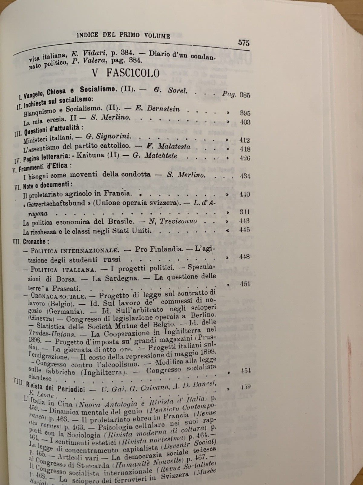 Rivista critica del socialismo, Saverio Merlino 2 volumi XII fascicoli. ristampa