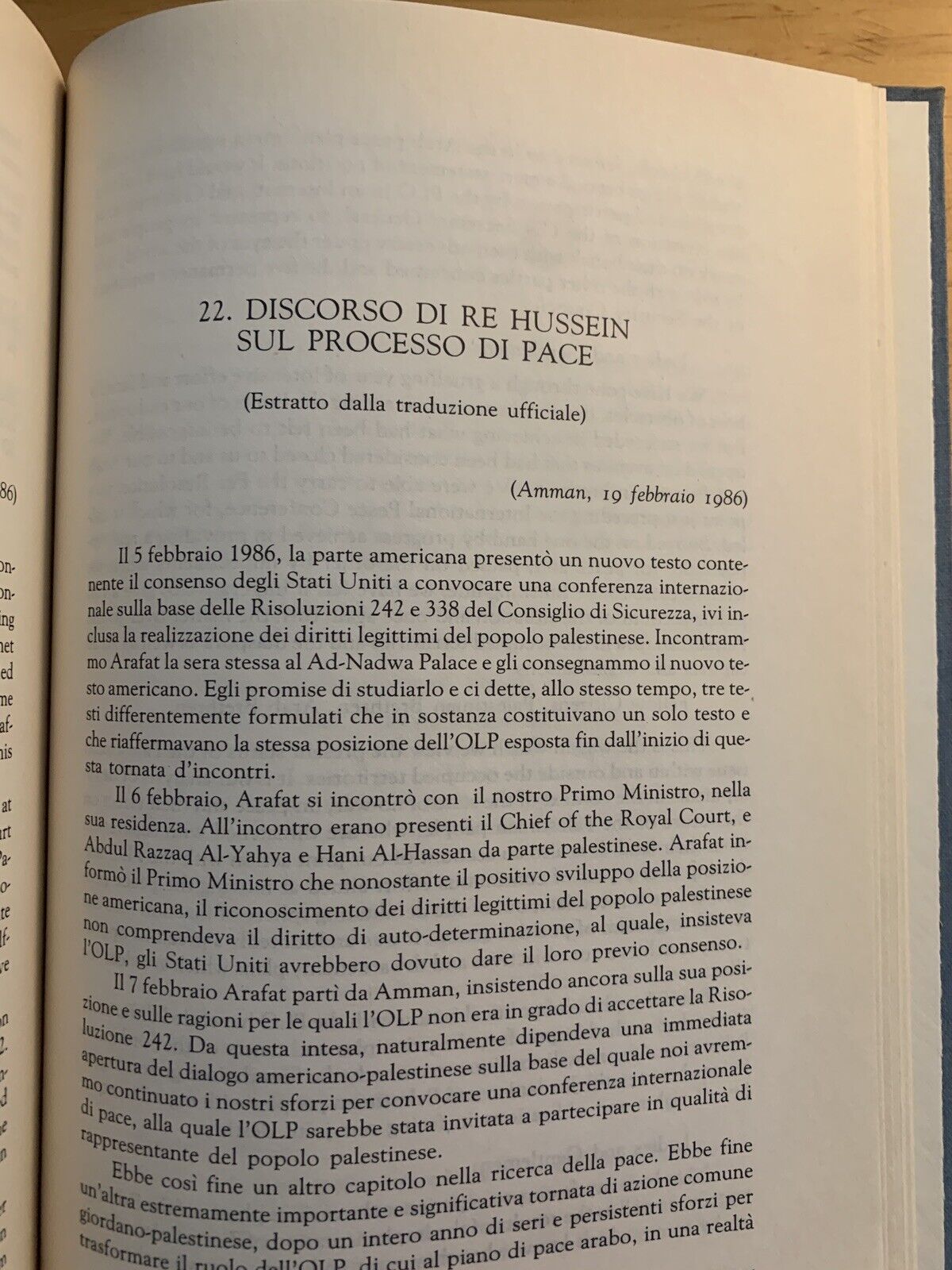 Il conflitto Arabo Israeliano Documentazione essenziale 1917-1987 Affari esteri