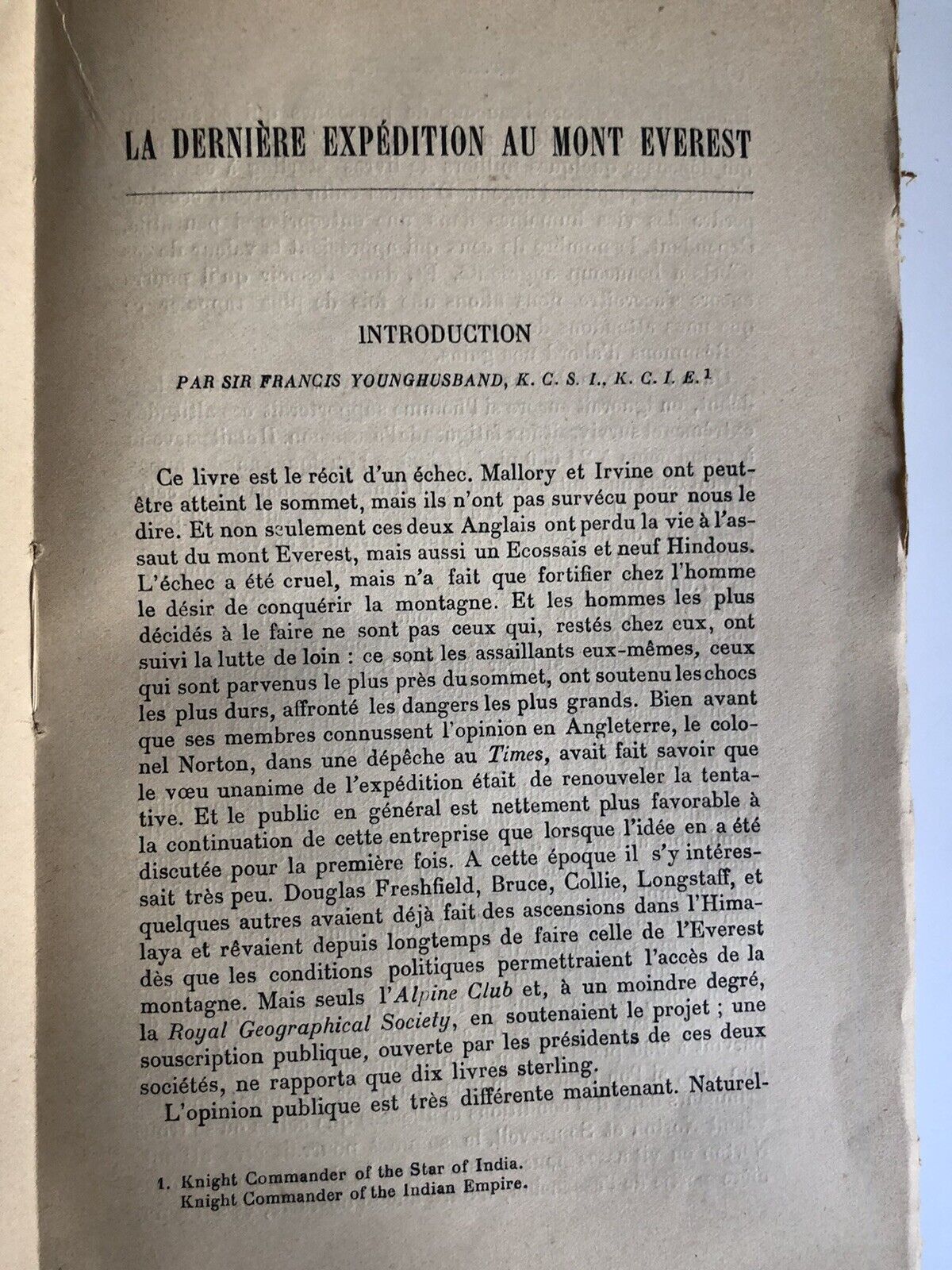 La dernière expédition au Mont Everest, E. F. Norton, Payot 1927