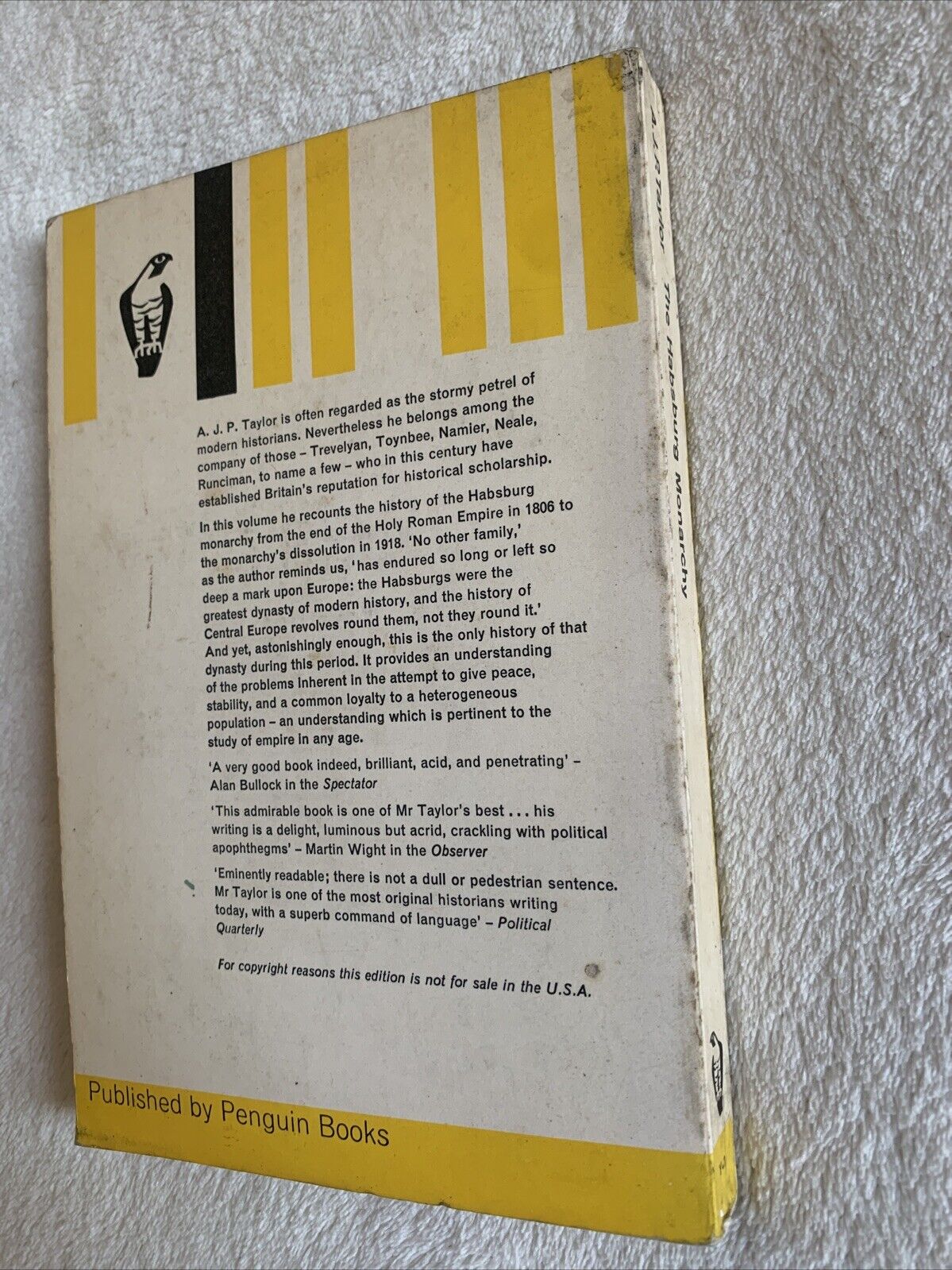 The Habsburg Monarchy A.J.P. Taylor  - Peregrine Book 1964