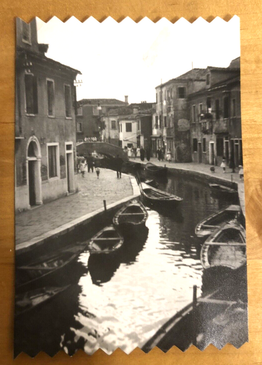 Fotografia VENEZIA originale 1958, molto animata, bambini e persone sul ponte