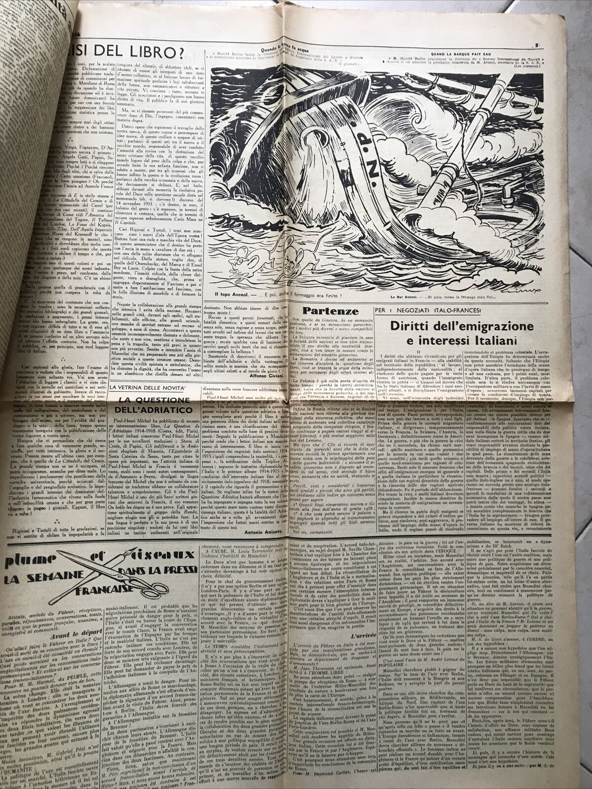 TRIBUNA D'ITALIA  anno 2 - N 21 - 1938 - SATIRA POLITICA