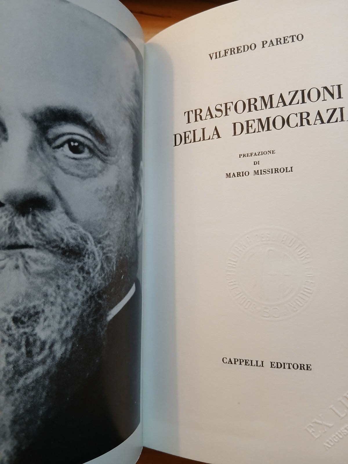 Trasformazioni della democrazia - Vilfredo Pareto - M. Missiroli - Cappelli 1966