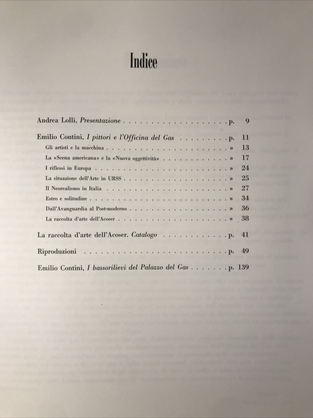 QUANDO L'ARTE ANDAVA IN FABBRICA i pittori e l'officina del gas, E. Contini 1991