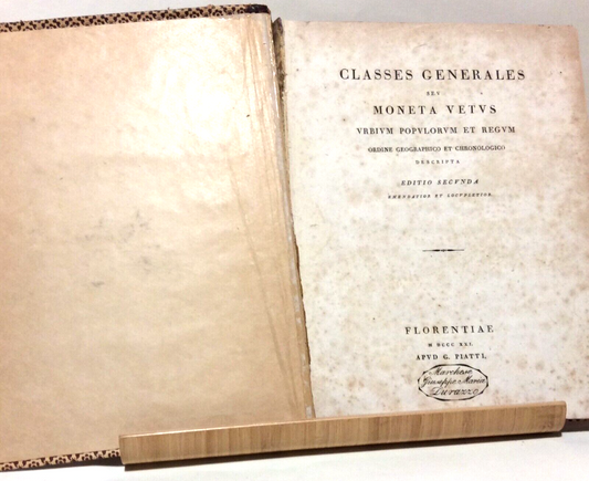 CLASSES GENERALES SEU MONETA VETUS URBIUM POPULORUM ET REGUM  1821 numismatica