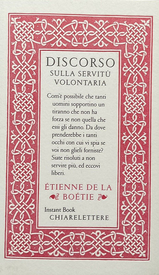 Discorso sulla servitù volontaria, Etienne de la Boetie. Chiarelettere