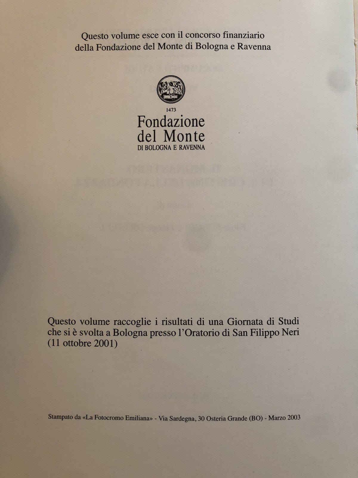 Il Monastero di S. Cristina della Fondazza Bologna. Paola Foschi - Ortalli J.