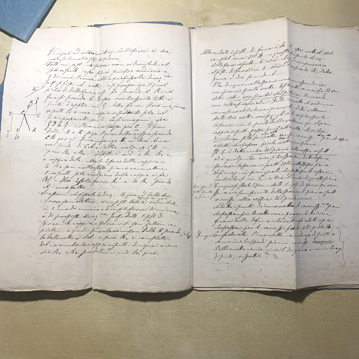 Antico Manoscritto Università di Pavia 1876. Lezione Carlo Formenti - Meccanica