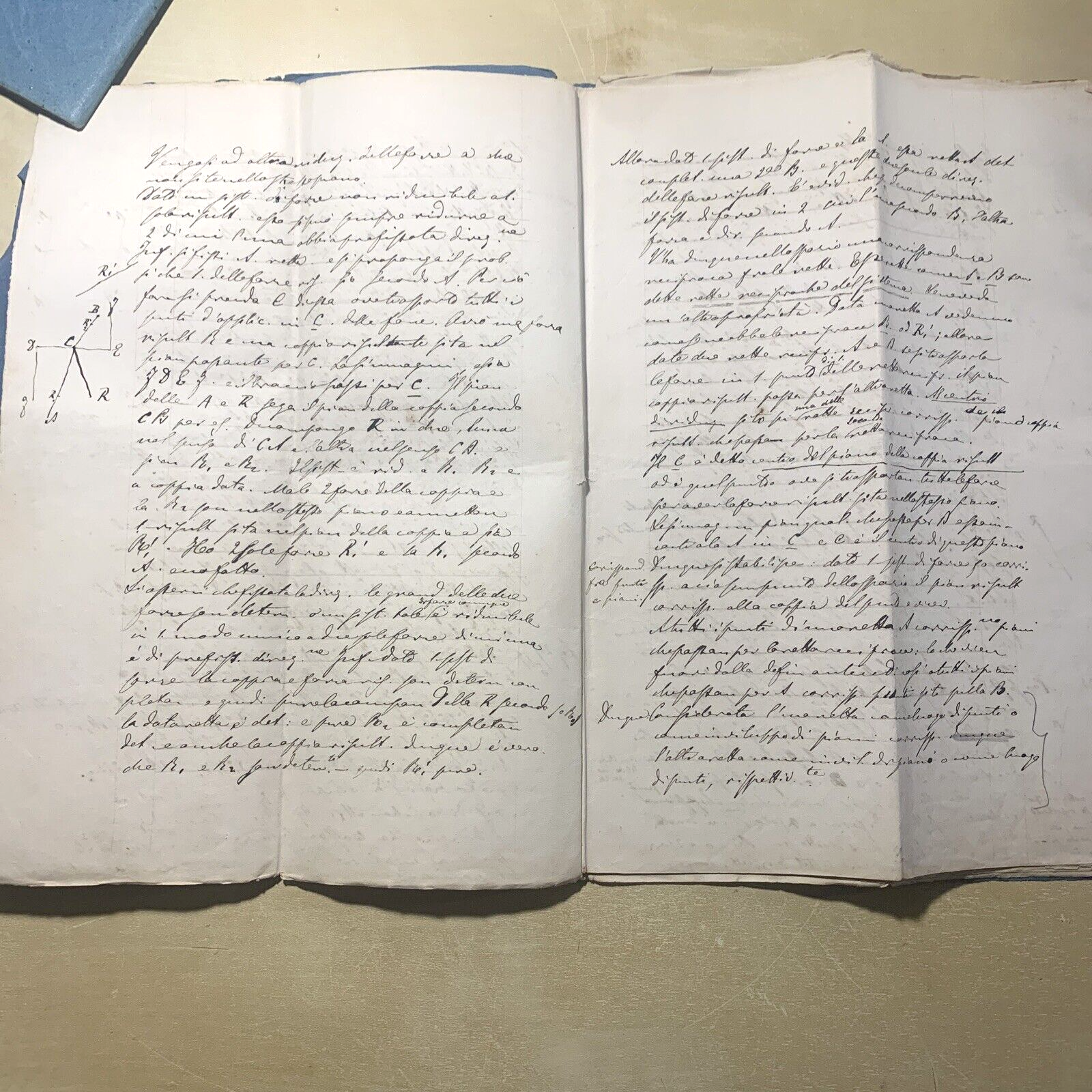 Antico Manoscritto Università di Pavia 1876. Lezione Carlo Formenti - Meccanica