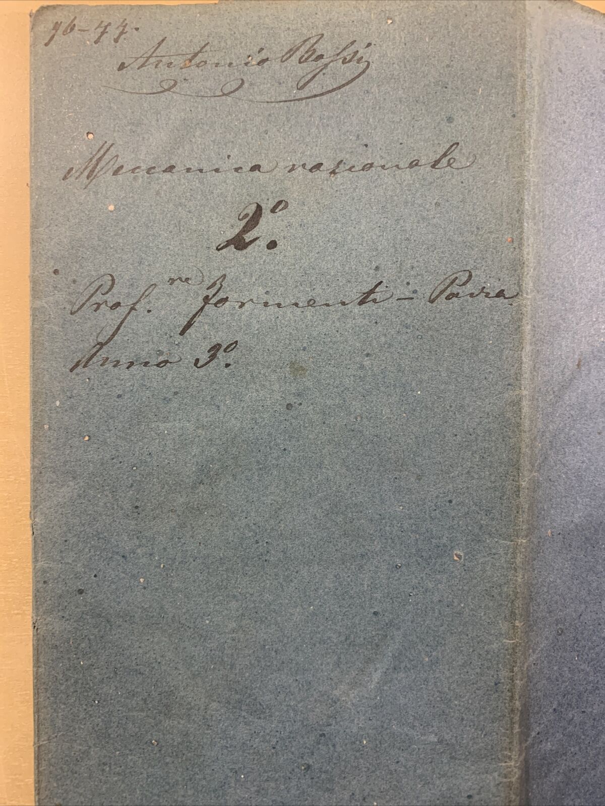 Antico Manoscritto Università di Pavia 1876, Meccanica Razionale, Carlo Formenti
