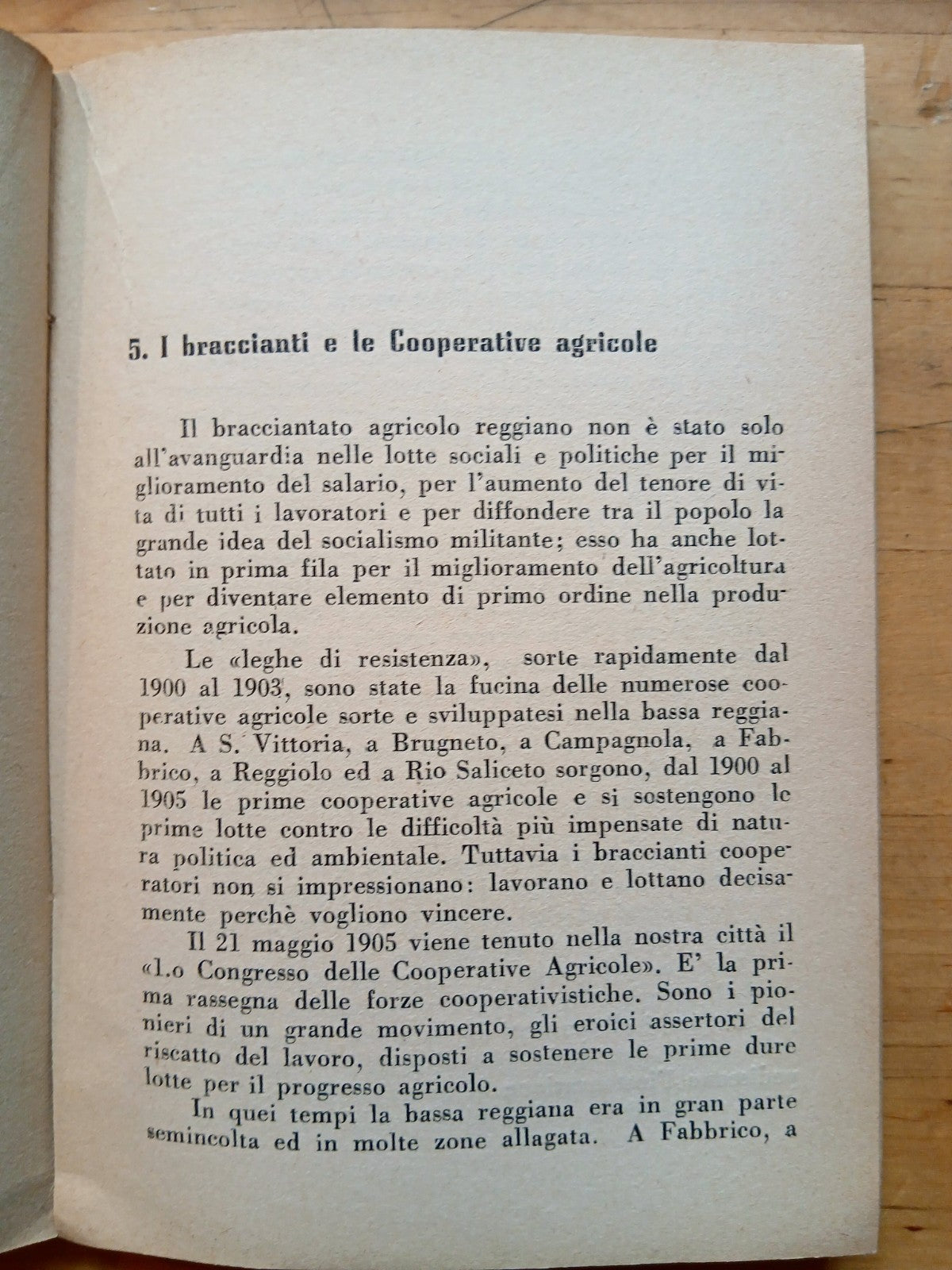I lavoratori dei campi ed il problema agrario della provincia di Reggio Emilia