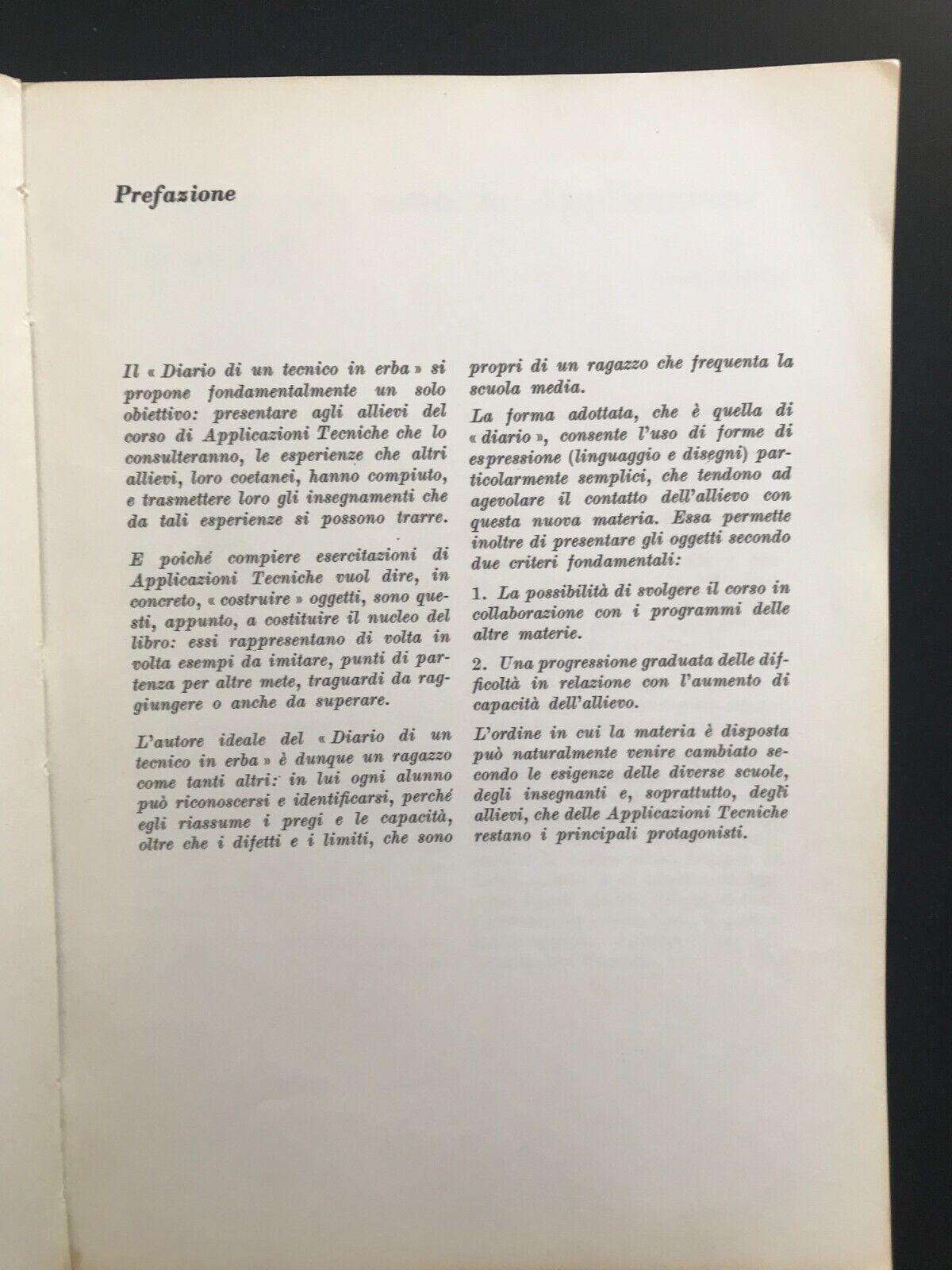 DIARIO DI UN TECNICO IN ERBA applicazioni tecniche per la 1a media, S. Tamburini