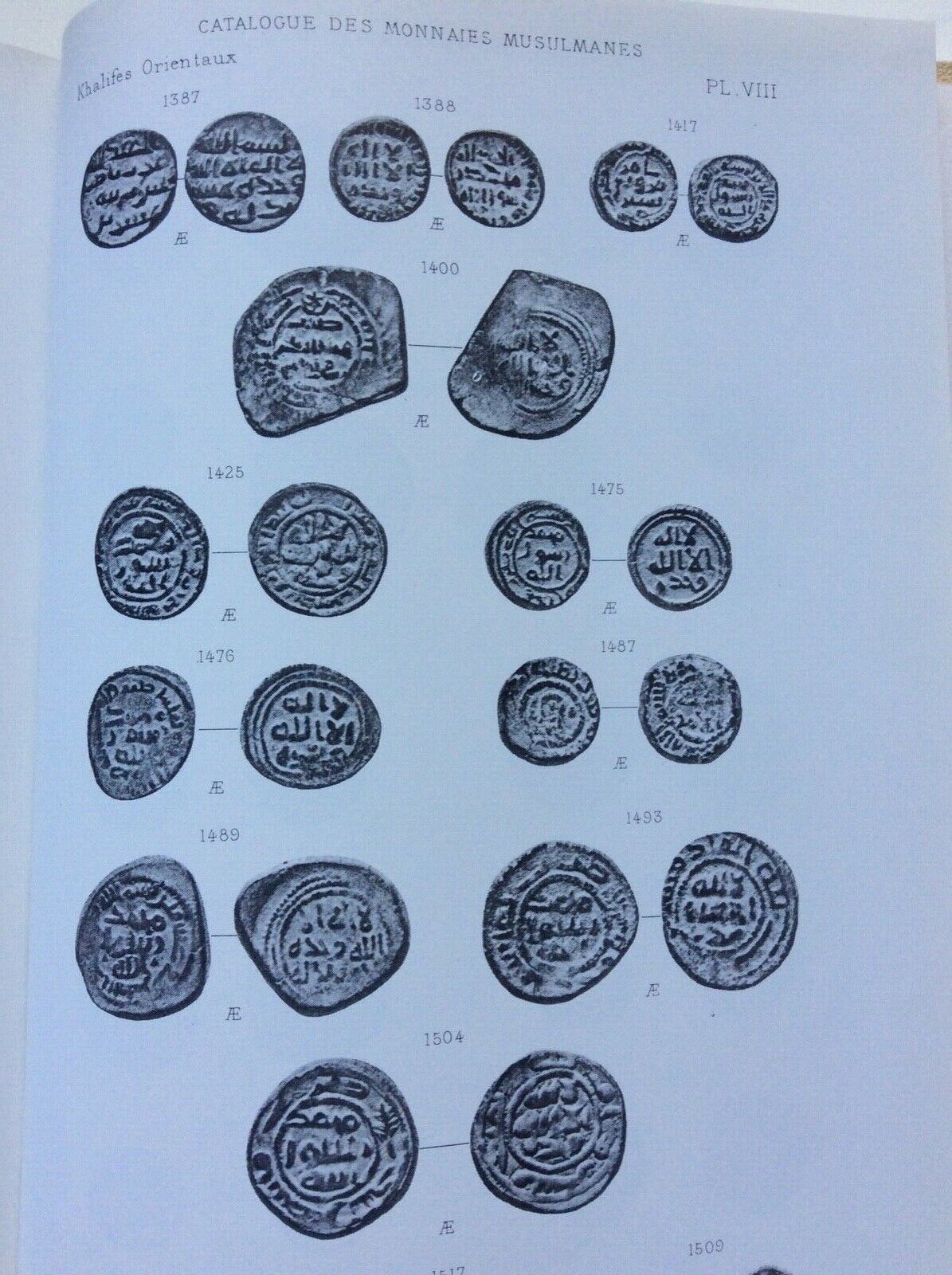 CATALOGUE DES MONNAIES MUSULMANES, H. LAVOIX, KHALIFES ORIENTAUX  FORNI RISTAMP