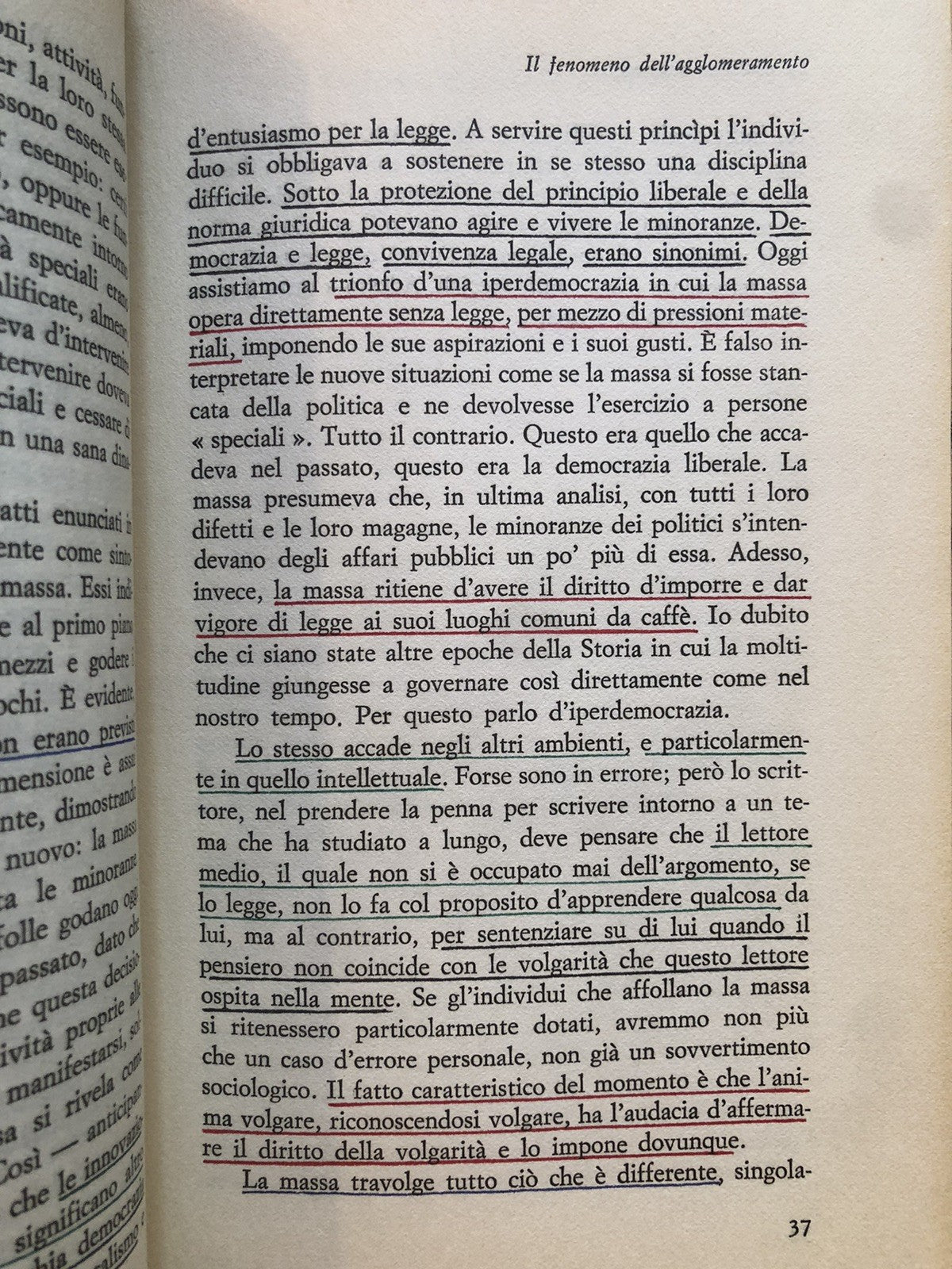 La ribellione delle masse - José Ortega y Gasset, il Mulino 1984