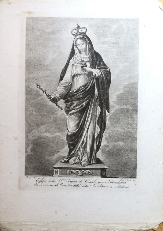 Incisione Asioli Giuseppe SSma Vergine S. Maria in Modena 1820 circa