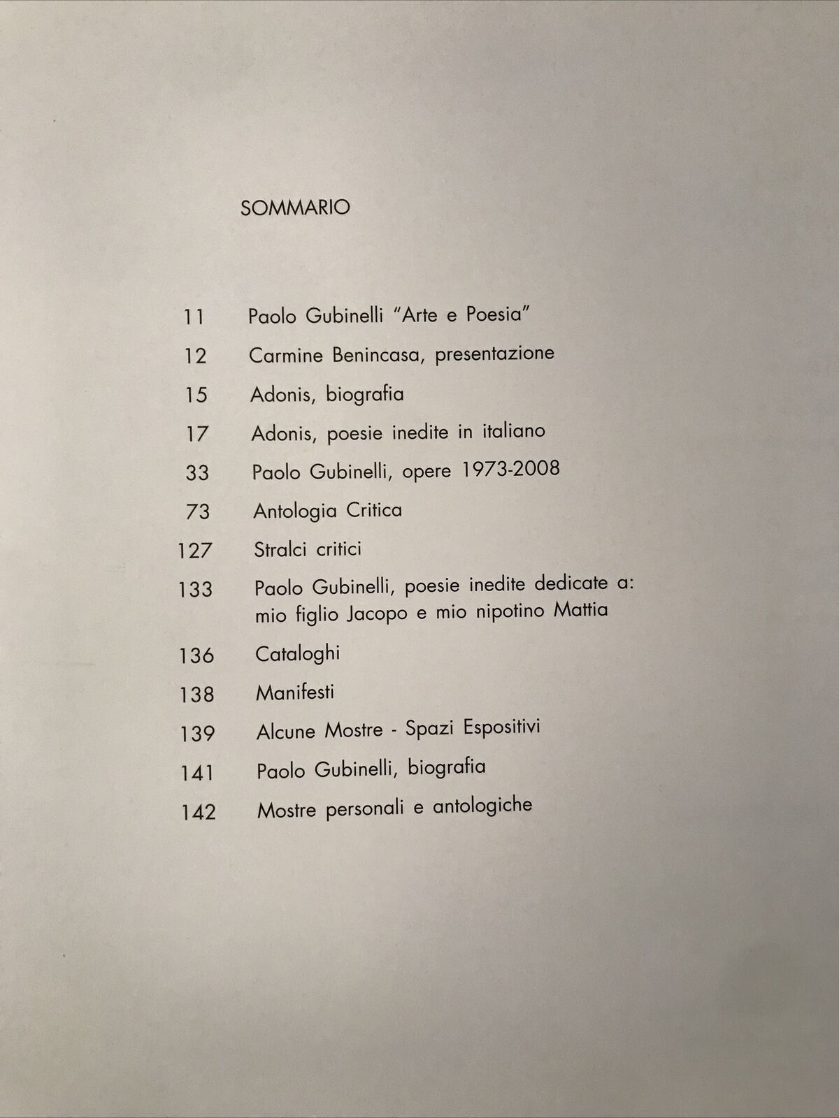 PAOLO GUBINELLI opere inedite, ADONIS - Carmine Benincasa