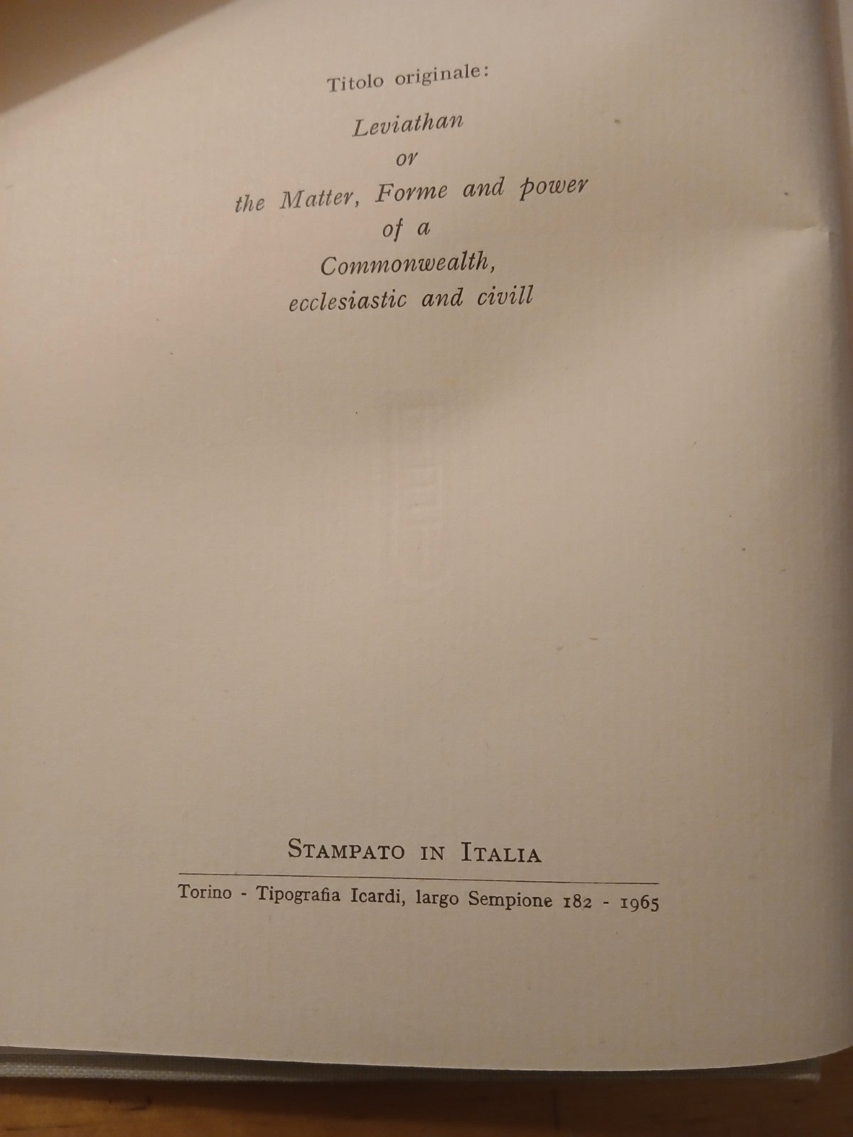 Il Leviatano, Hobbes - Unione Tipografico ed. Torinese Vol. 2  R. Giammanco 1965