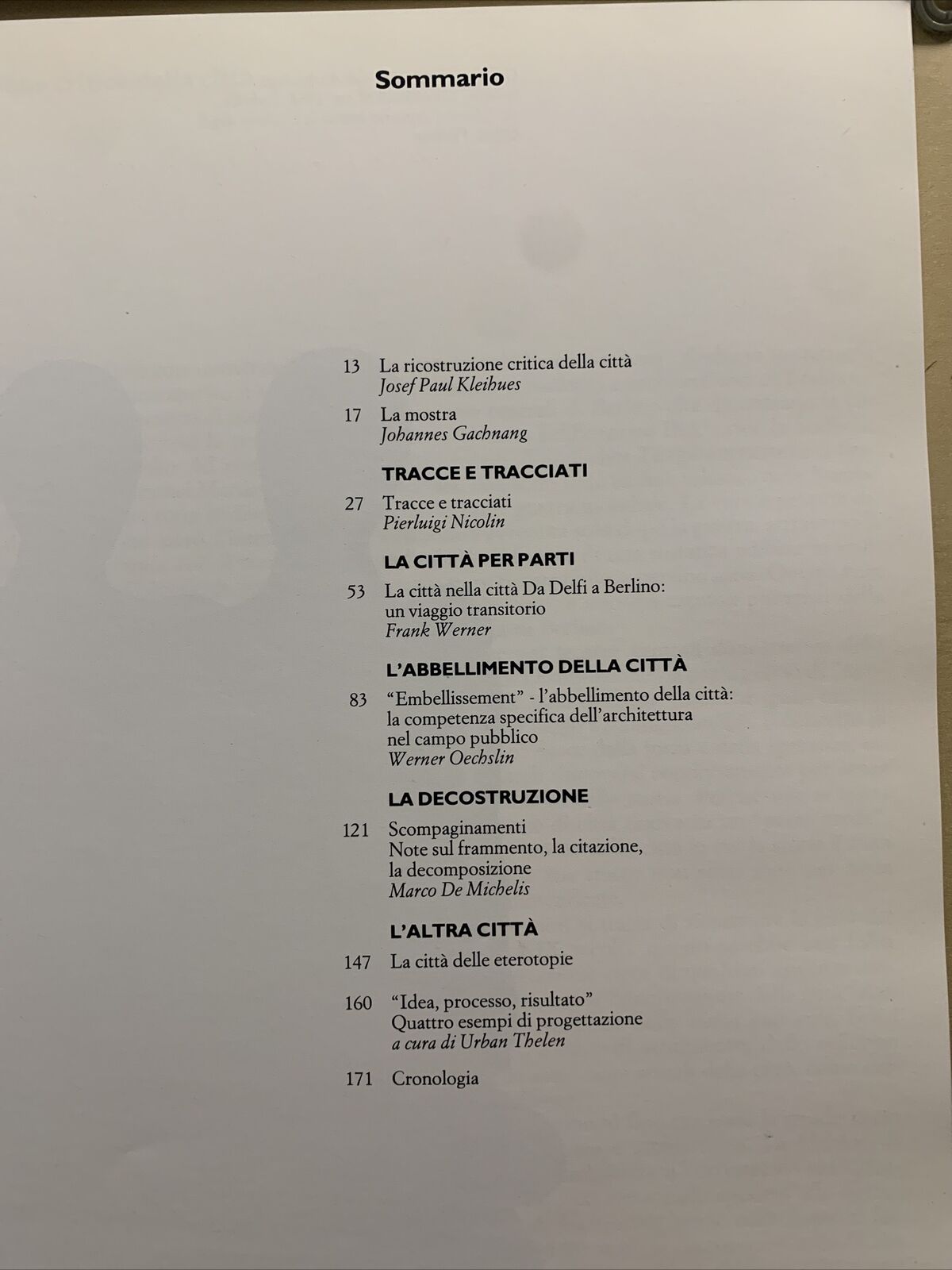 La ricostruzione della città. XVII triennale di Milano ELECTA 1985