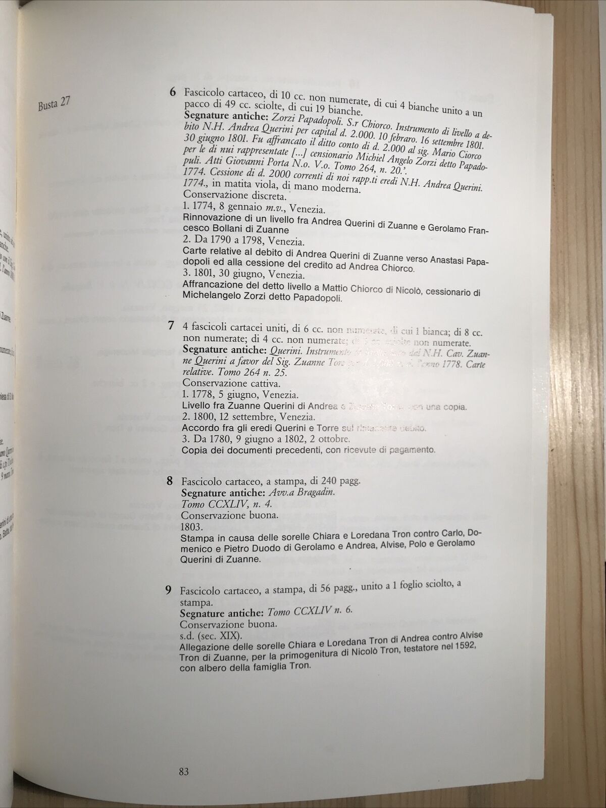 Archivio privato della famiglia Querini Stampalia, D. Carini Venturini, R. Zago