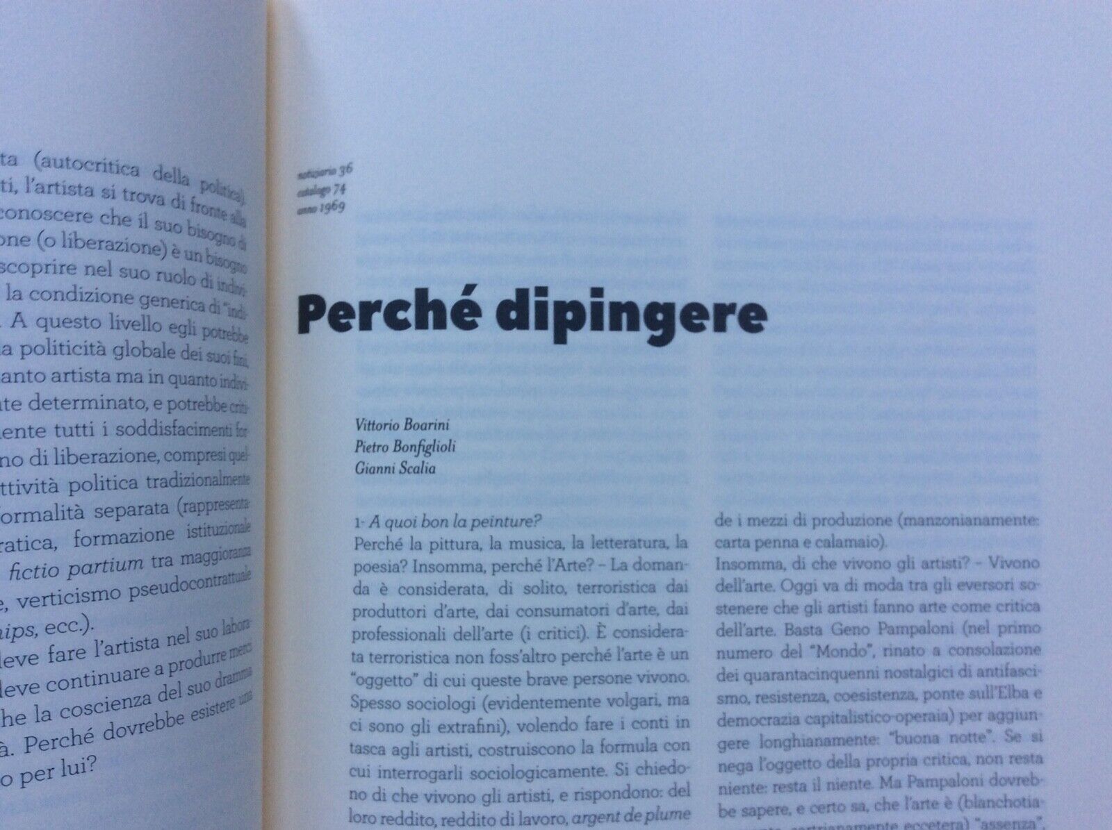 IL NOTIZIARIO DELLA GALLERIA DE’FOSCHERARI 1965-1989, a cura di VITTORIO BOARINI