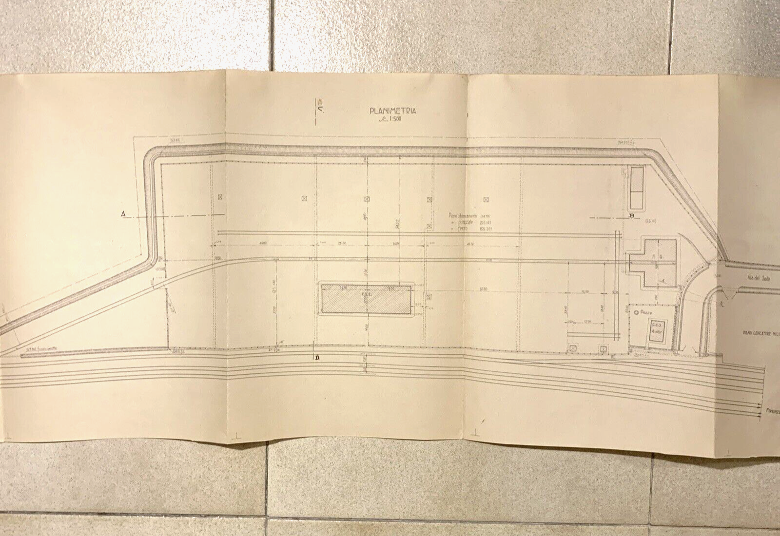 FERROVIE planimetrie FERROVIARIE 1933 linea Bologna Firenze, sottost. Rifredi #