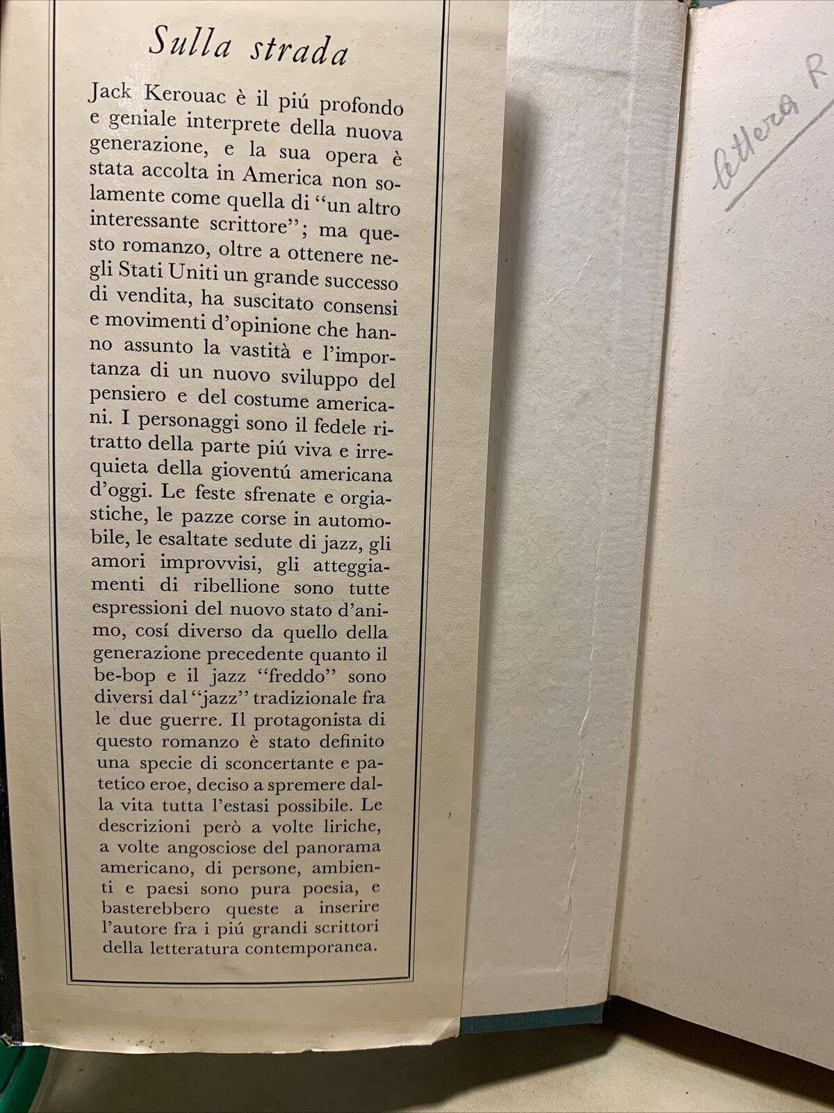 SULLA STRADA, Jack Kerouac 1959. * Prima edizione Italiana * Arnoldo Mondadori #