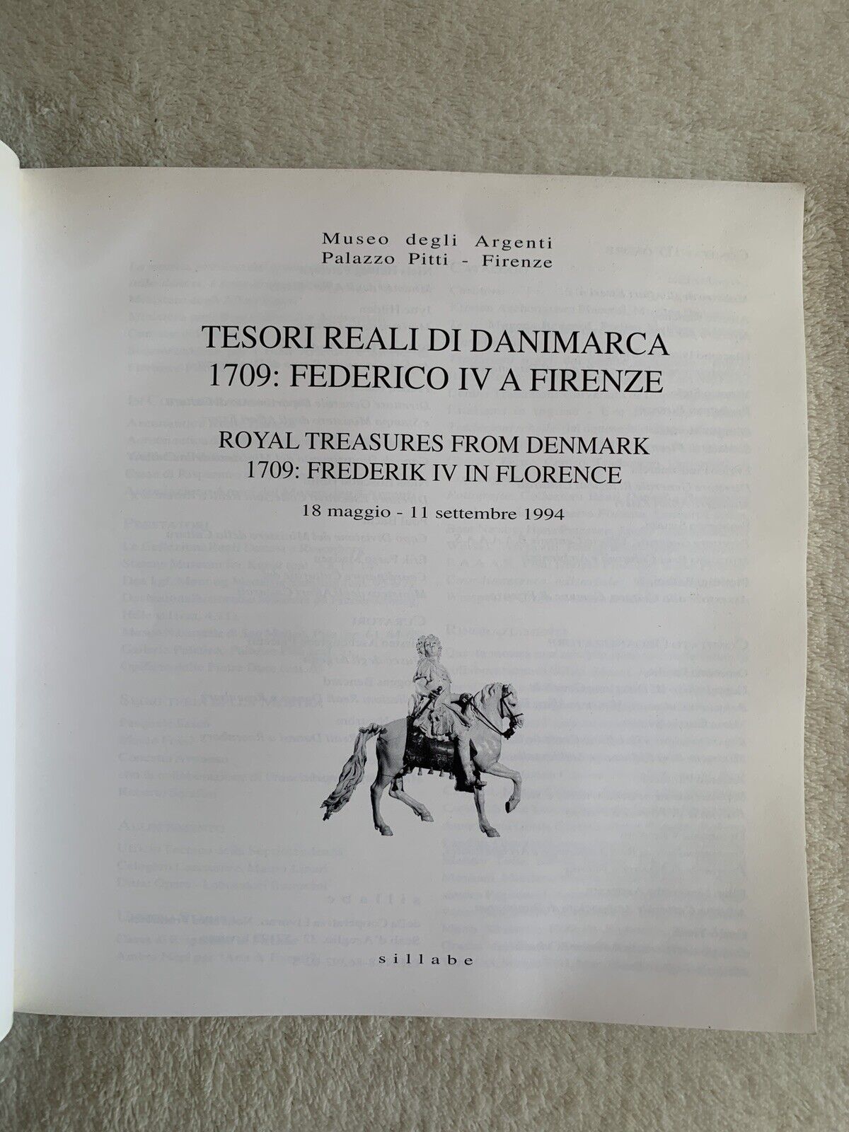 TESORI REALI DI DANIMARCA 1709 FEDERICO IV A FIRENZE sillabe editore 1994