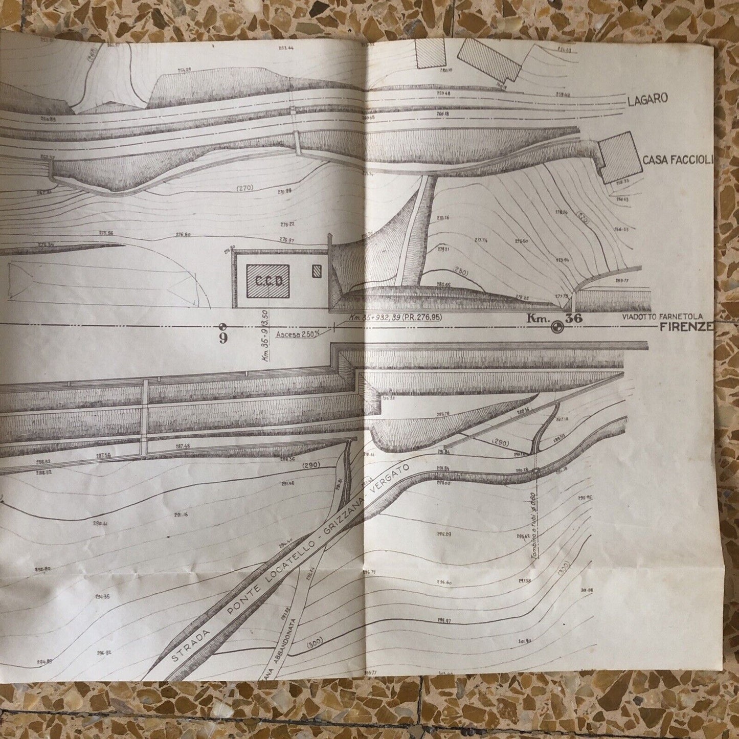 FERROVIE piano generale stazione di Grizzana Morandi, linea Bologna Firenze