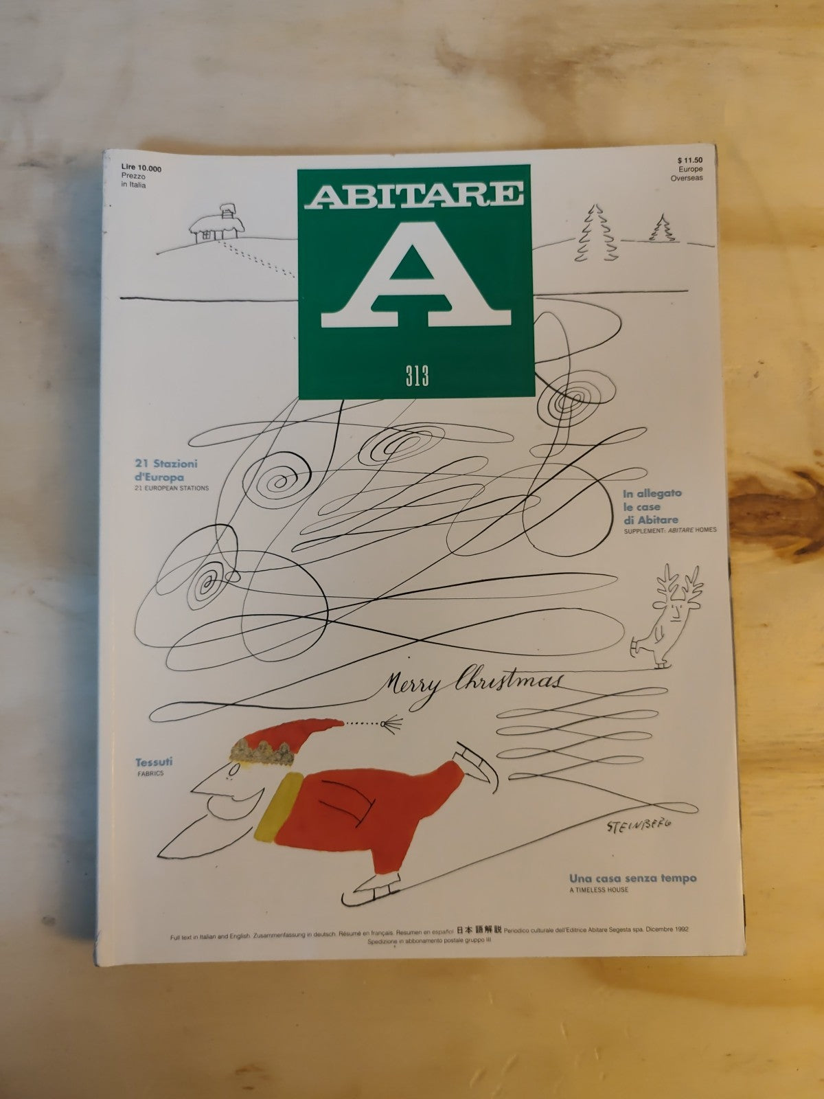 Abitare rivista 313 dic 1992 Kettle's Yard, Stazioni, Tessuti, Singapore, fotogr