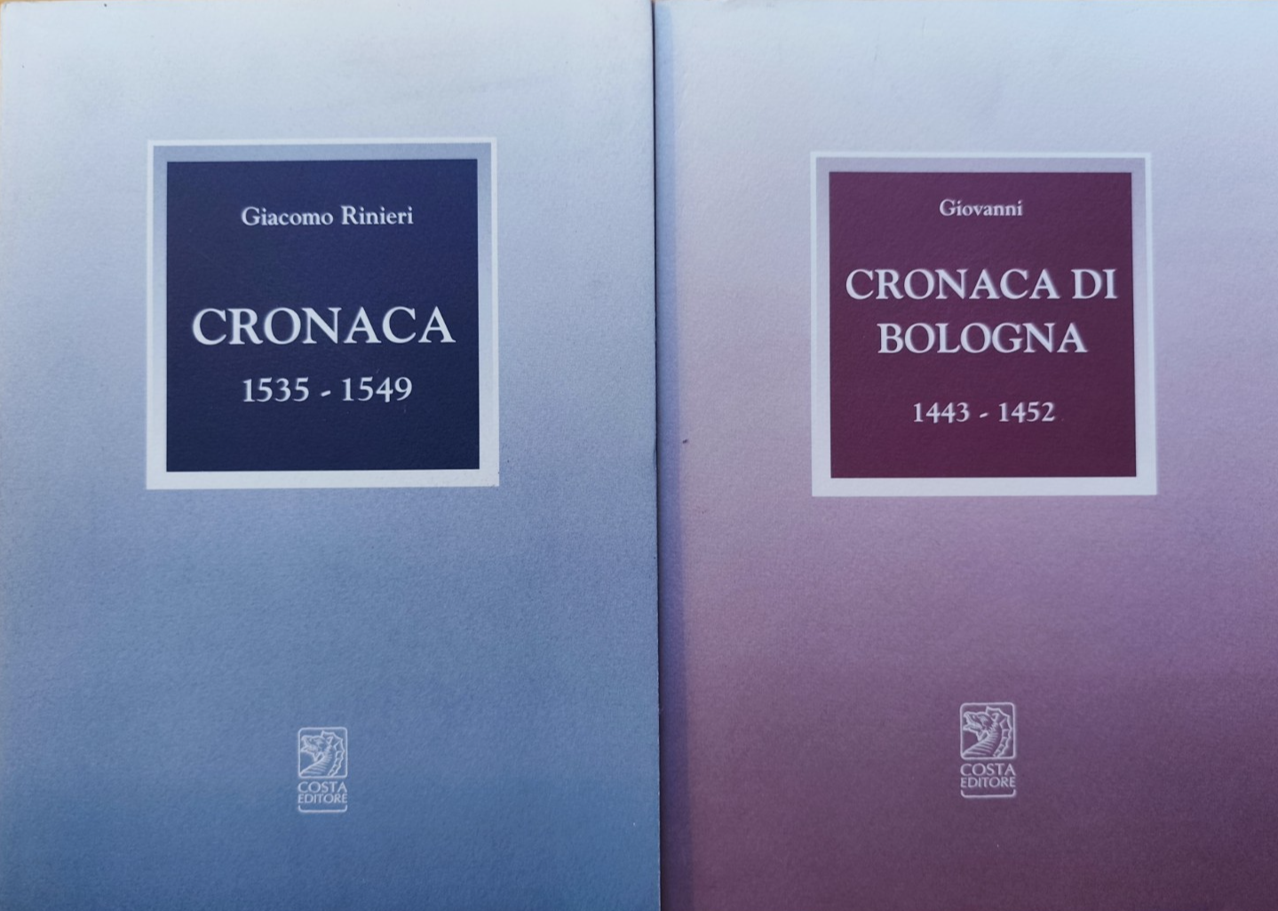 Cronaca di Bologna 1443-1452 - Cronaca 1535-1549 di Giacomo Rinieri, Costa ed.