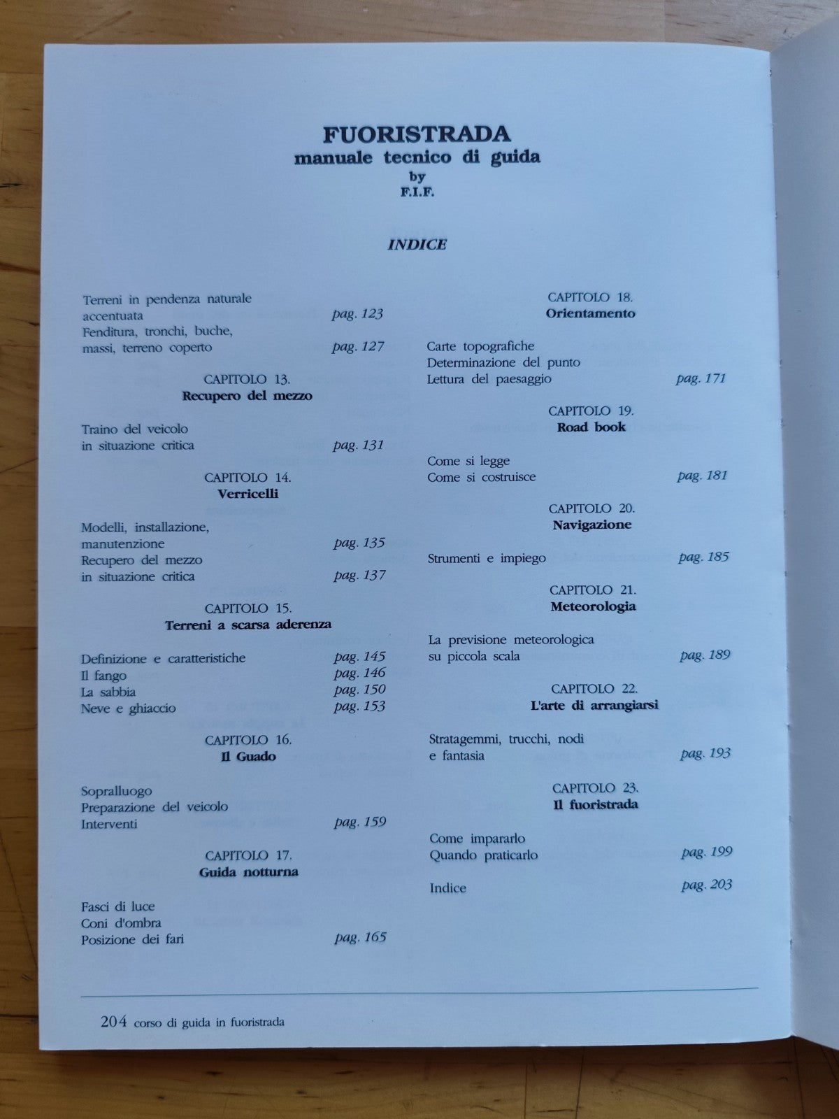 Fuoristrada manuale tecnico di guida, Federazione Italiana fuoristrada 1991