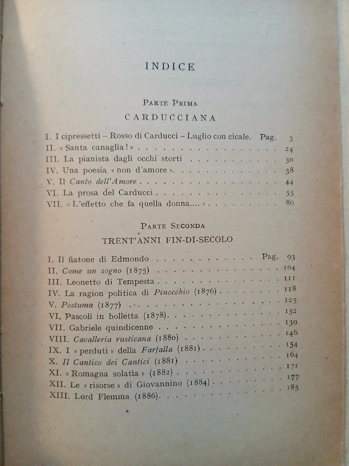 Fine ottocento - Carducci Pascoli D'Annunzio - Antonio Baldini - Le Monnier 1947