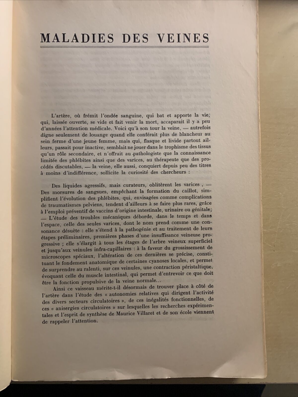 LES MALADIES DES VEINES ET LEUR TRAITEMENT - G. DELATER 1932. Masson et Cie #