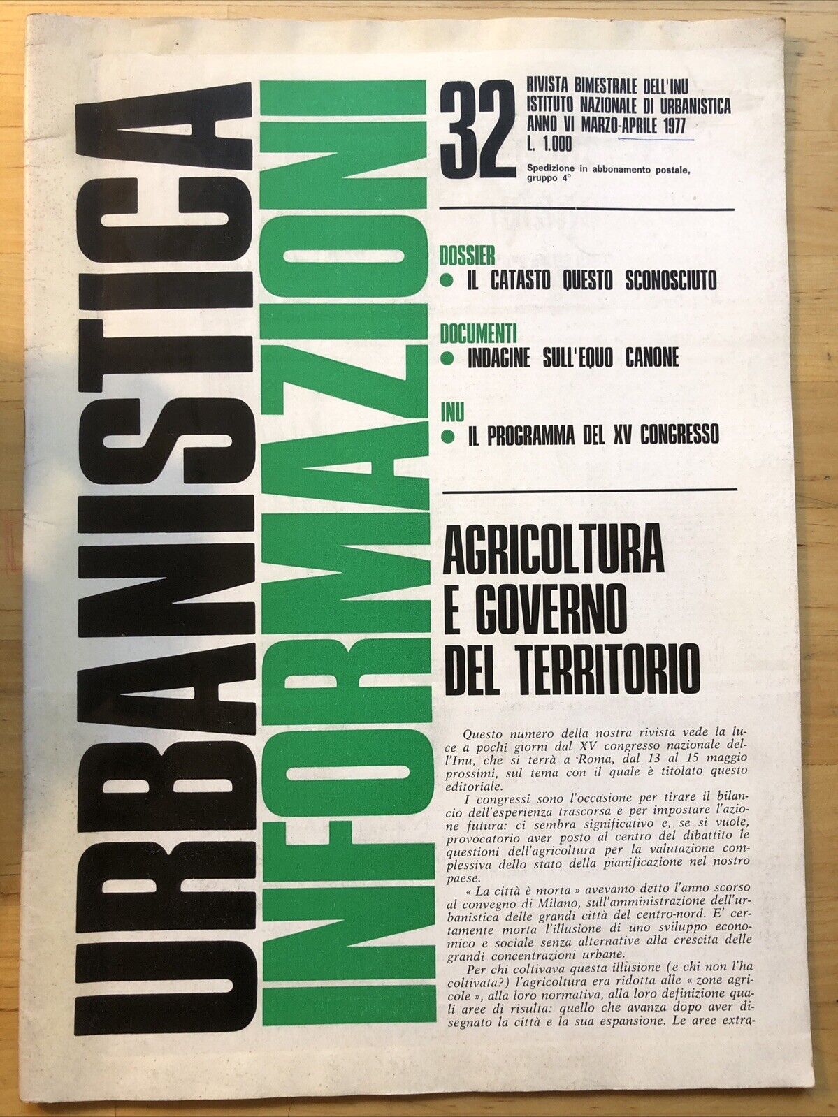 URBANISTICA INFORMAZIONI - MARZO APRILE 1977 - N. 32