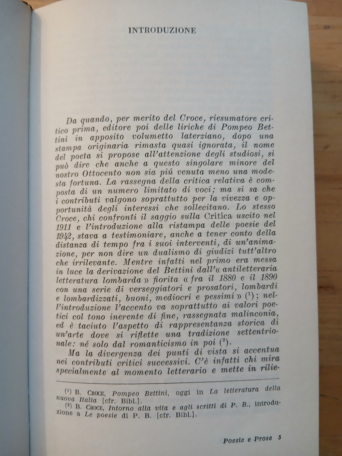 Poesie e prose Pompeo Bettini - F. Ulivi - Cappelli editore 1970