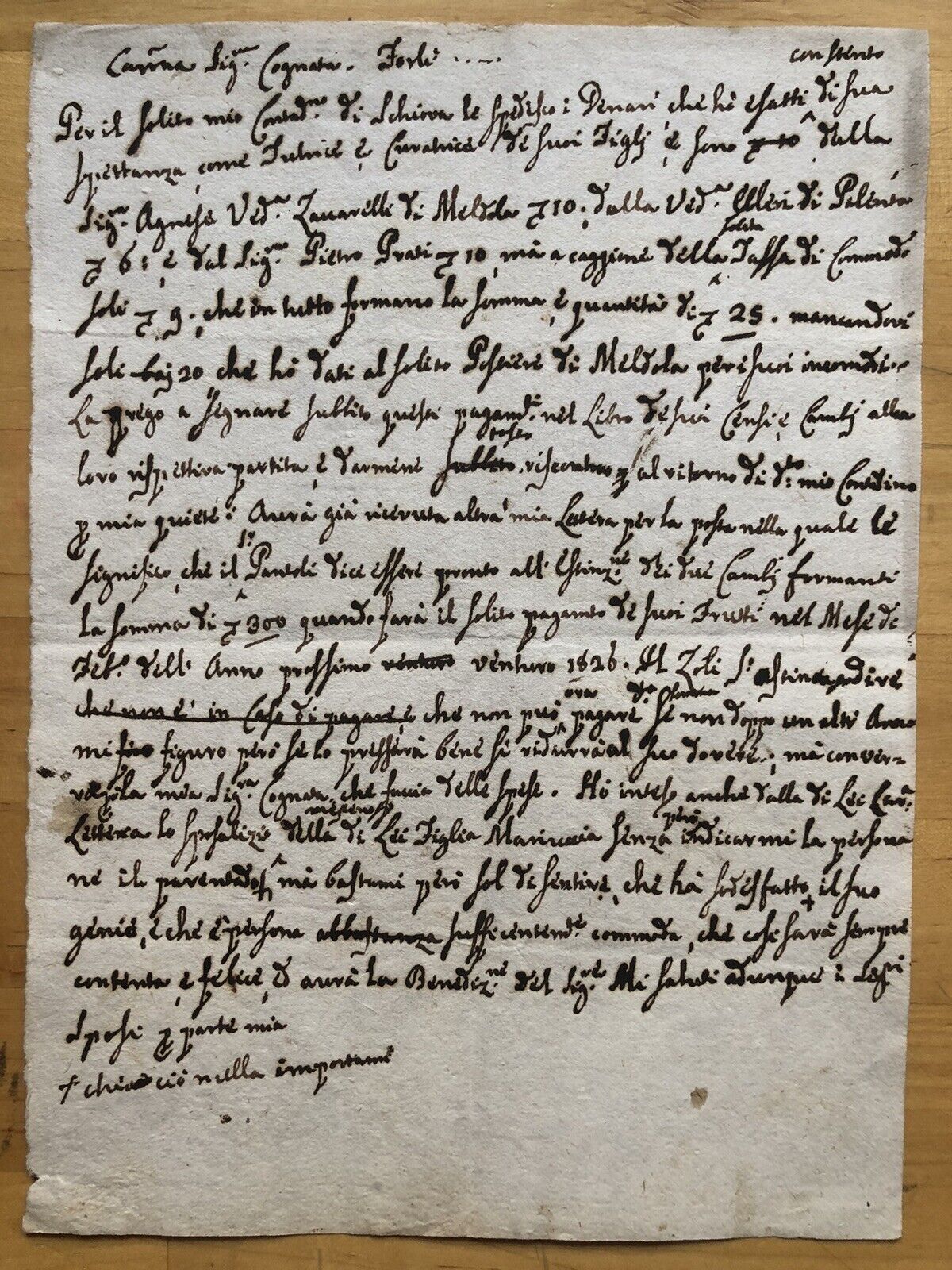 Antico manoscritto 1826 città di Forlì