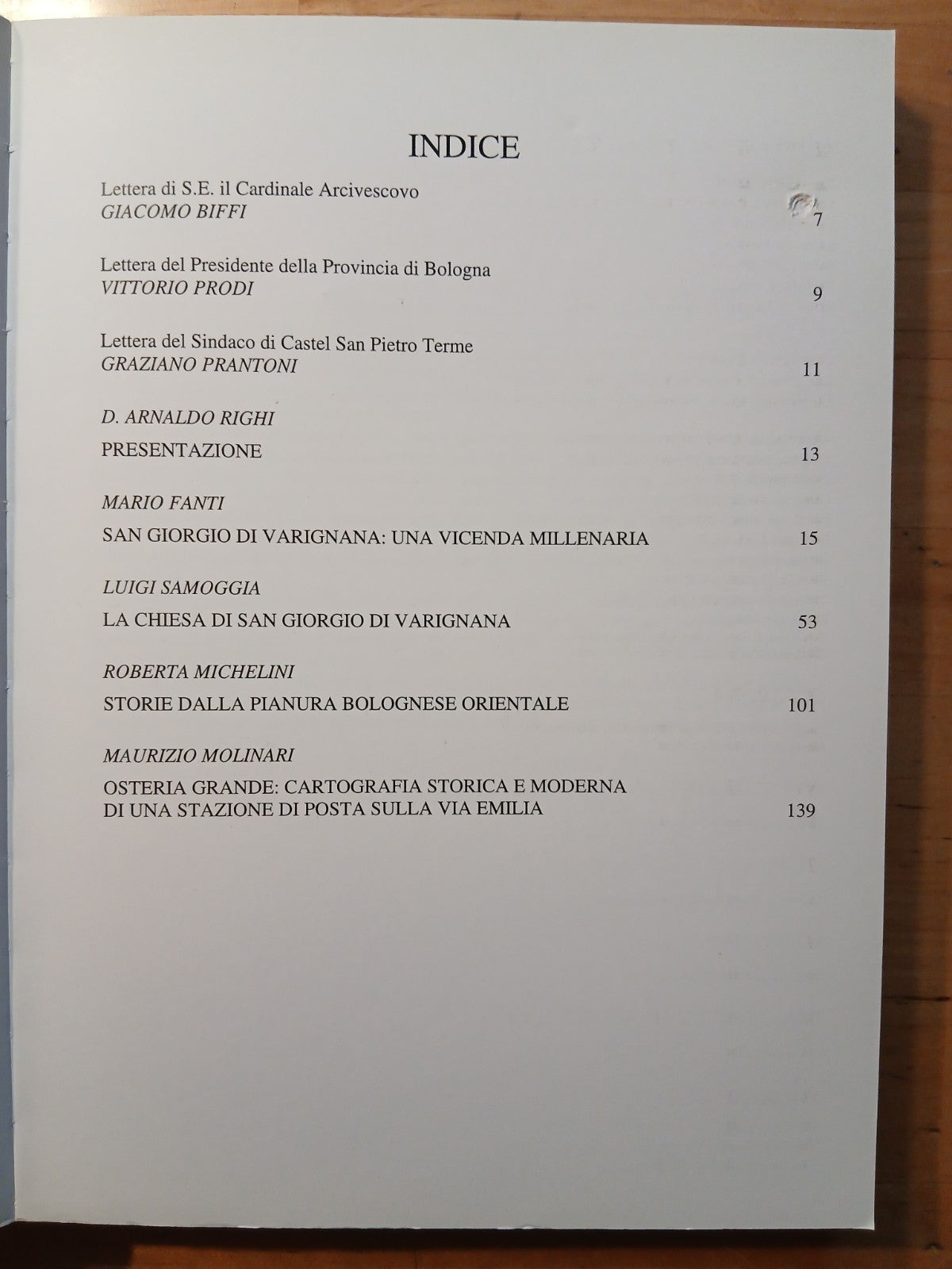 San Giorgio di Varignana e Osteria Grande, Mario Fanti, Samoggia, Molinari 2003