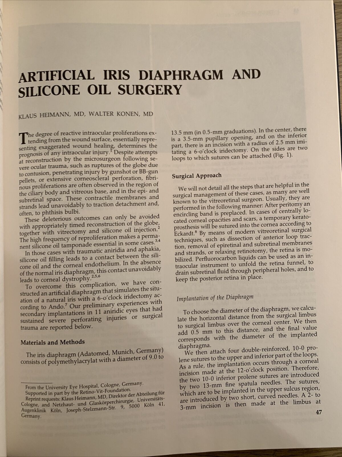 ADVANCES IN VITREORETINAL SURGERY. G.B BIETTI. MARIO STIRPE 1992