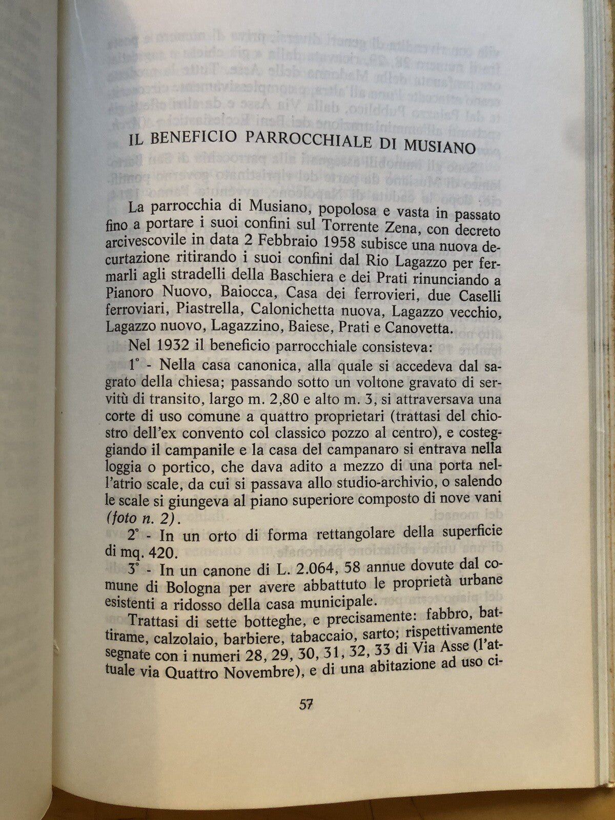 Musiano e Pianoro, Guidi Don Cesare. Rievocazioni antiche e cronache recenti